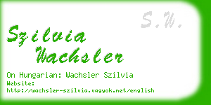 szilvia wachsler business card